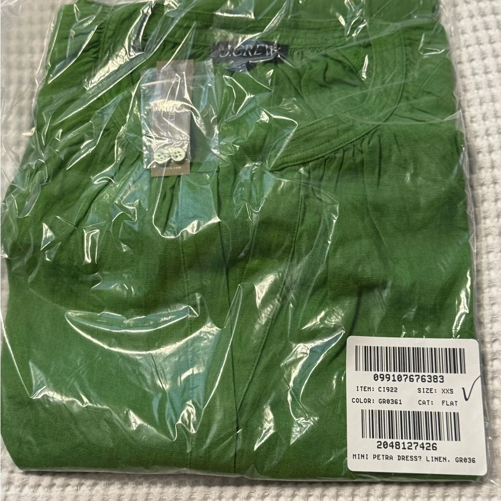 J. Crew Womens Petra Mini Linen Dress NWT XXS Kelly Green